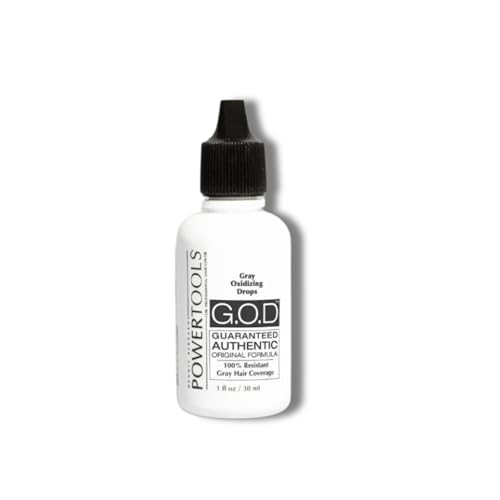 POWERTOOLS Gray Oxidizing Drops - Covers Resistant Gray Hair, Adds Depth and Shine to Any Hair Color (1 Fl Oz, Liquid, Gray, Gray)