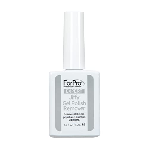 ForPro Professional Collection Expert Jiffy Gel Polish Remover, Removes All Brands Gel Polish in Less Than 5 Minutes, Quick & Easy Gel Removal, No Foil Wrapping or Soaking Needed, 0.5 Fl. Oz.