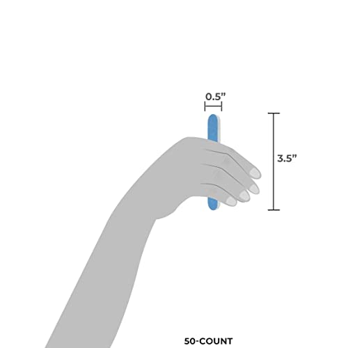 ForPro Professional Collection Mini Foam Board, Double-Sided Nail File, 220/320 Grit, 3.5” L x .5” W, Blue, 50-Count
