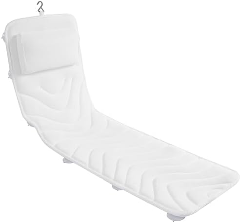 Full Body Bath Pillow for Bathtub, Non-Slip Bath Pillows for Tub, Spa Bathtub Pillow Cushion for Headrest Neck Shoulder and Back Rest Support，Relaxation Spa Accessories-50 x 15" (White)