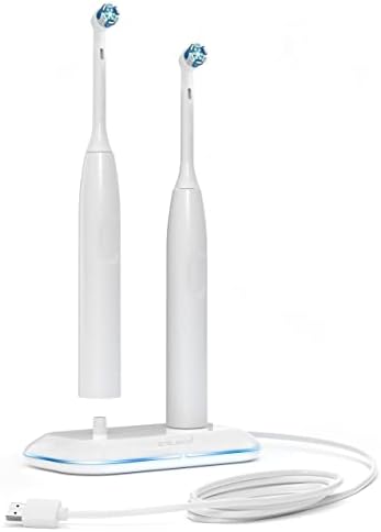 Galvanox 2-in-1 Dual Toothbrush Charger Compatible with Oral B Electric Toothbrushes, Replacement for 3757 - Works with Braun OralB Pro Advantage Smart Genius Vitality iO and Kids Models