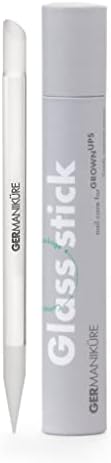 GERMANIKURE Clear Glass Cuticle Stick - No Sleeve - Ethically Made in Czech Republic - Cuticle Pusher & Remover, Callous & Dry Skin Fingertip File, Nail Shaper - No Case