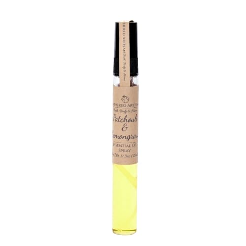 Patchouli & Lemongrass - Natural Essential Oil Perfume by Lathered Artisan - Alcohol-Free Plant Based Oil Perfume and Cologne, Nourishing, and Uniquely Handcrafted (Patchouli & Lemongrass - Spray)