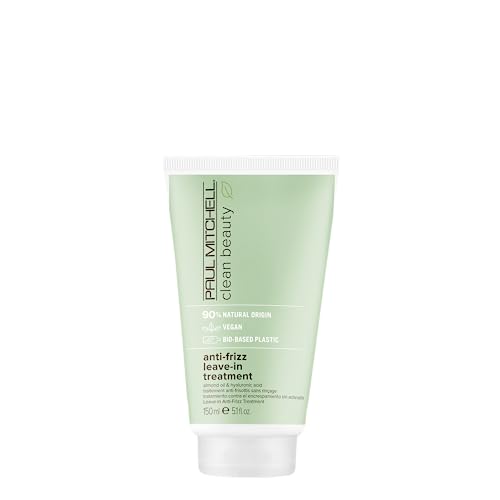 Paul Mitchell Clean Beauty Anti-Frizz Leave-In Treatment, Leave-In Conditioner, Anti-Humidity, For Textured, Frizz-Prone Hair, 5.1 fl. oz.