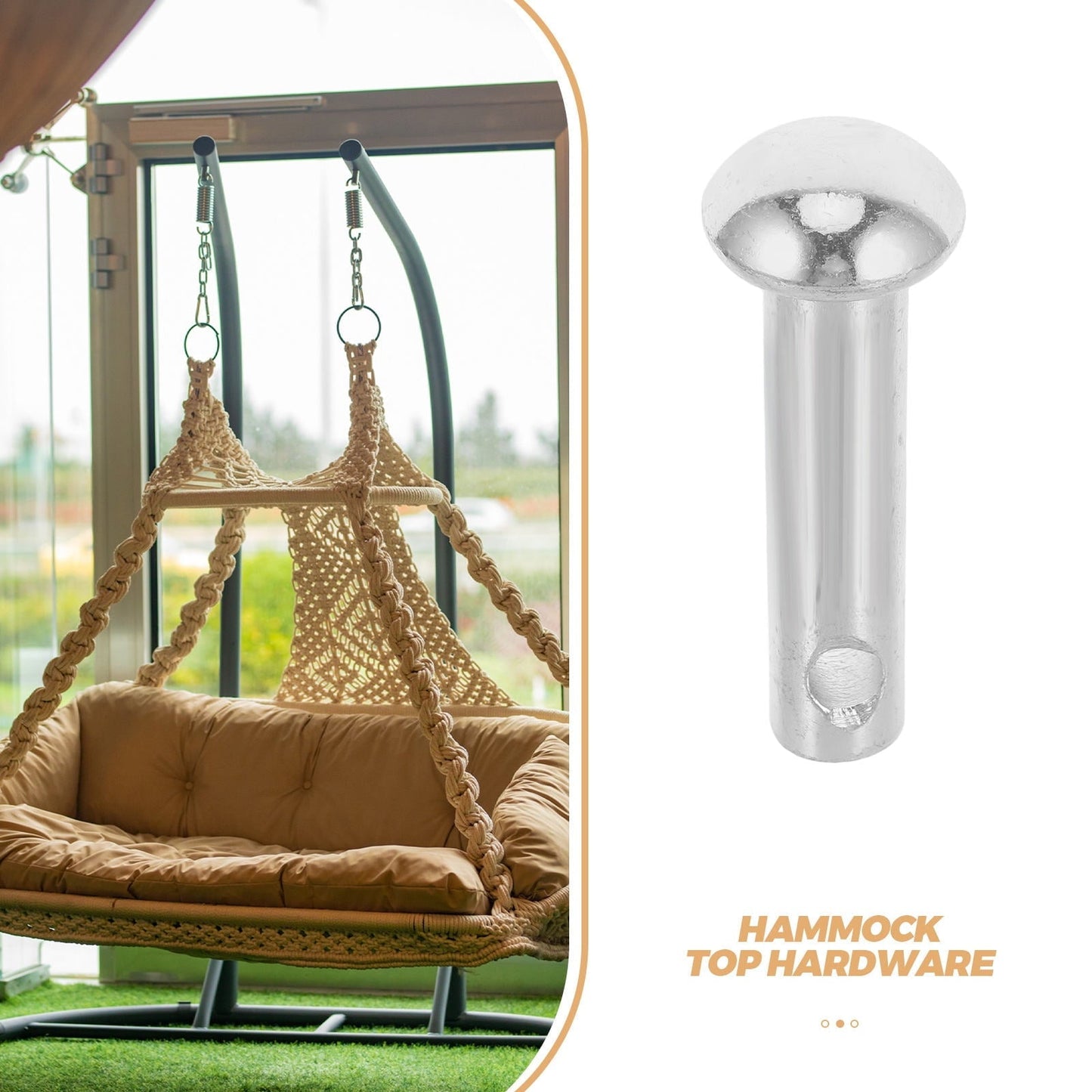 HOOWIFFY 2Pcs Iron Zinc Plated Cylindrical Hammock Chair Pin Replacement for Porch Swing 8.00X2.60X2.60CM