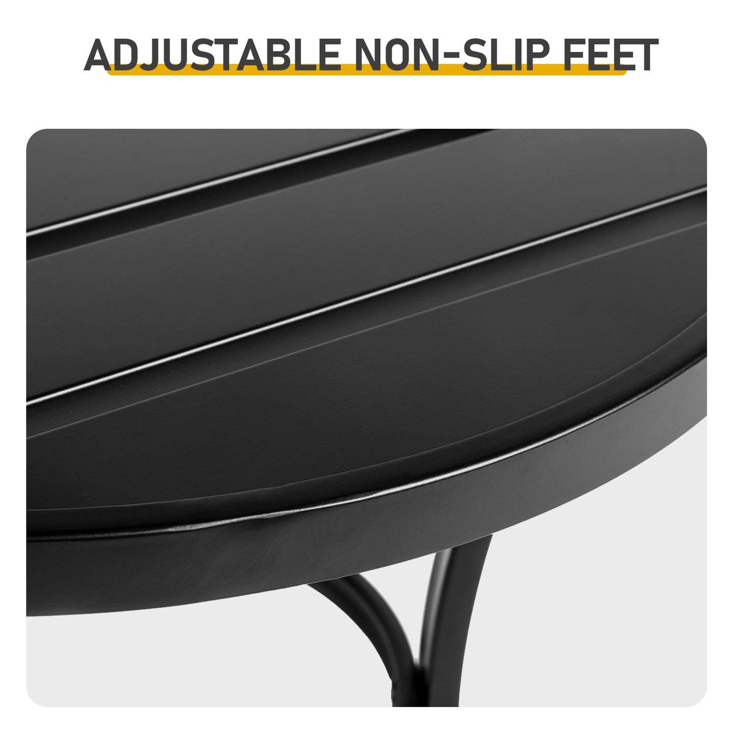 BAYUELSWU Outdoor Patio Bistro Table, 19.5 inch Round Patio Dining Table with Durable Weather-Resistant Frame for Backyard, Garden, Patio, Porch, Pool (Black)