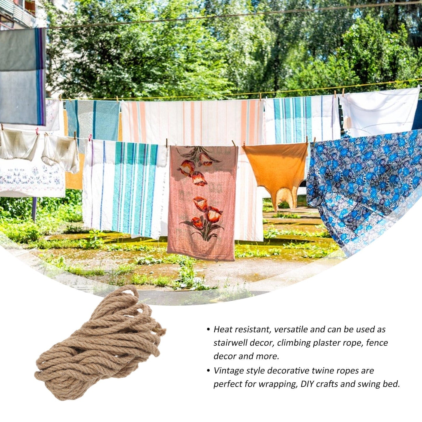 KAJNBN 1 Bundle Natural Jute Rope for Swing Bed in Brown 11.8X0.3X0.3in