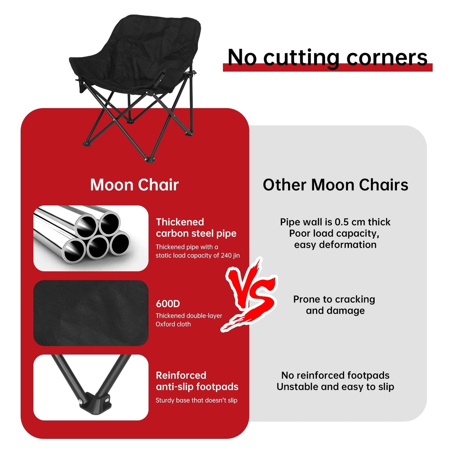 Folding Director Chair Space Recliner Chair Portable Backrest Chair Premium Outdoor Folding Moon Chair For Camping Backpacking Lightweight Portable Camping Chair With Storage Bag