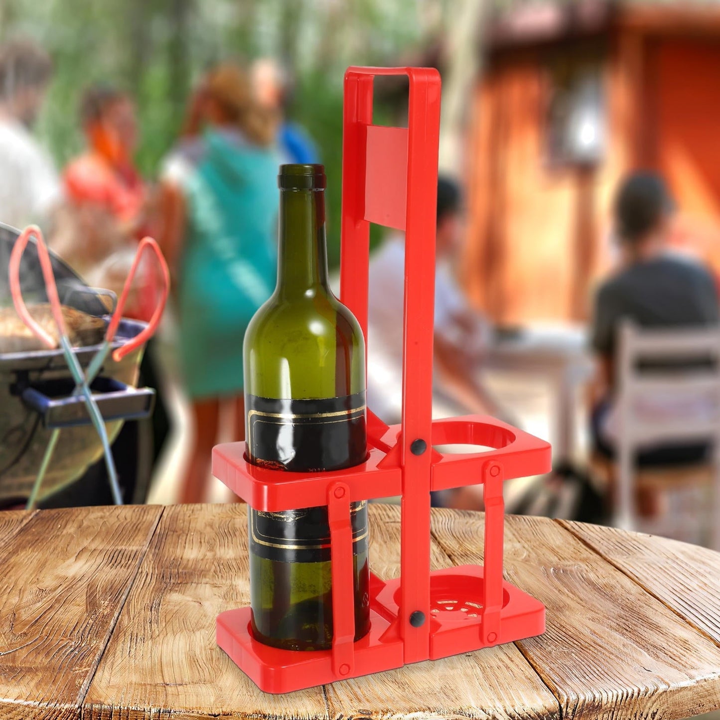 Raindrops 1Set Folding Beer Basket Large Foldable Beverage Holder Red Plastic Rectangular for Picnic Party