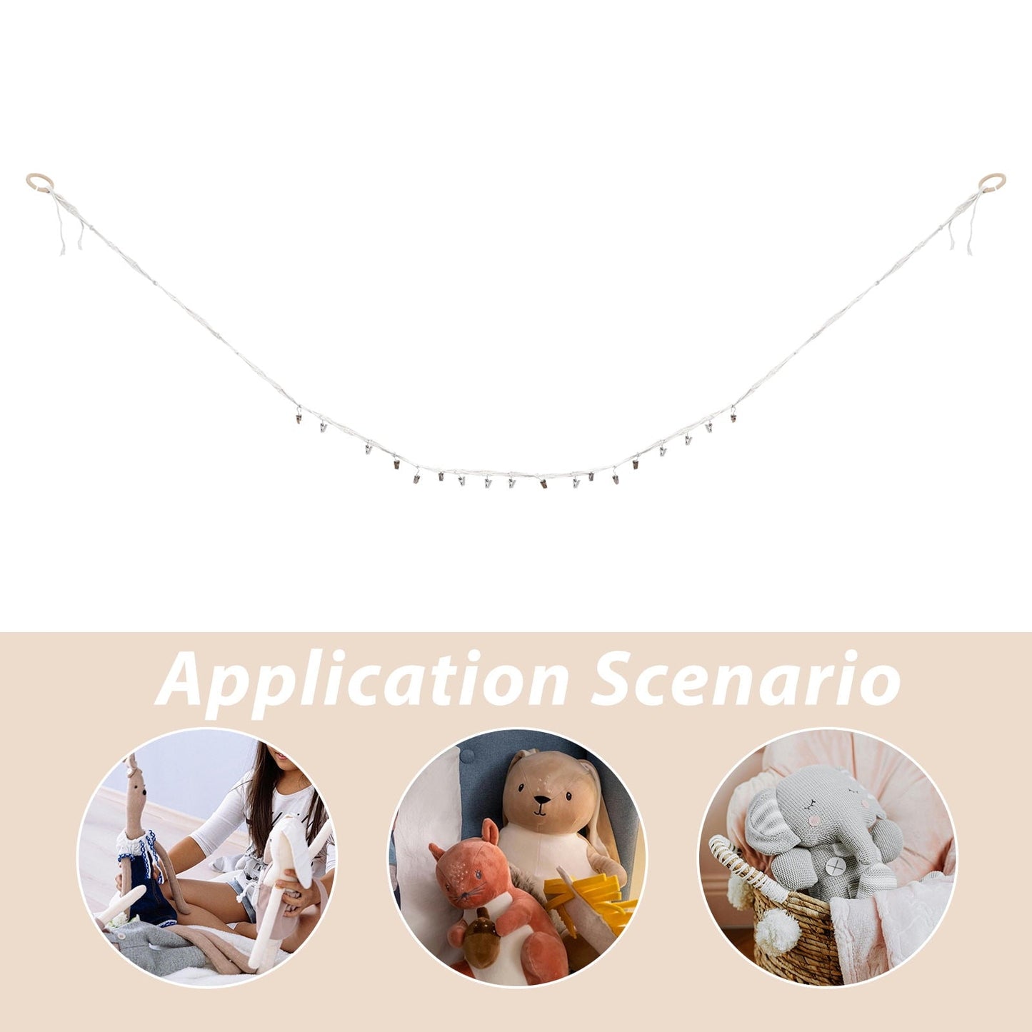 FONDOTIN 1Pcs Hanging Toy Storage Hammock for Stuffed Animals and Toys