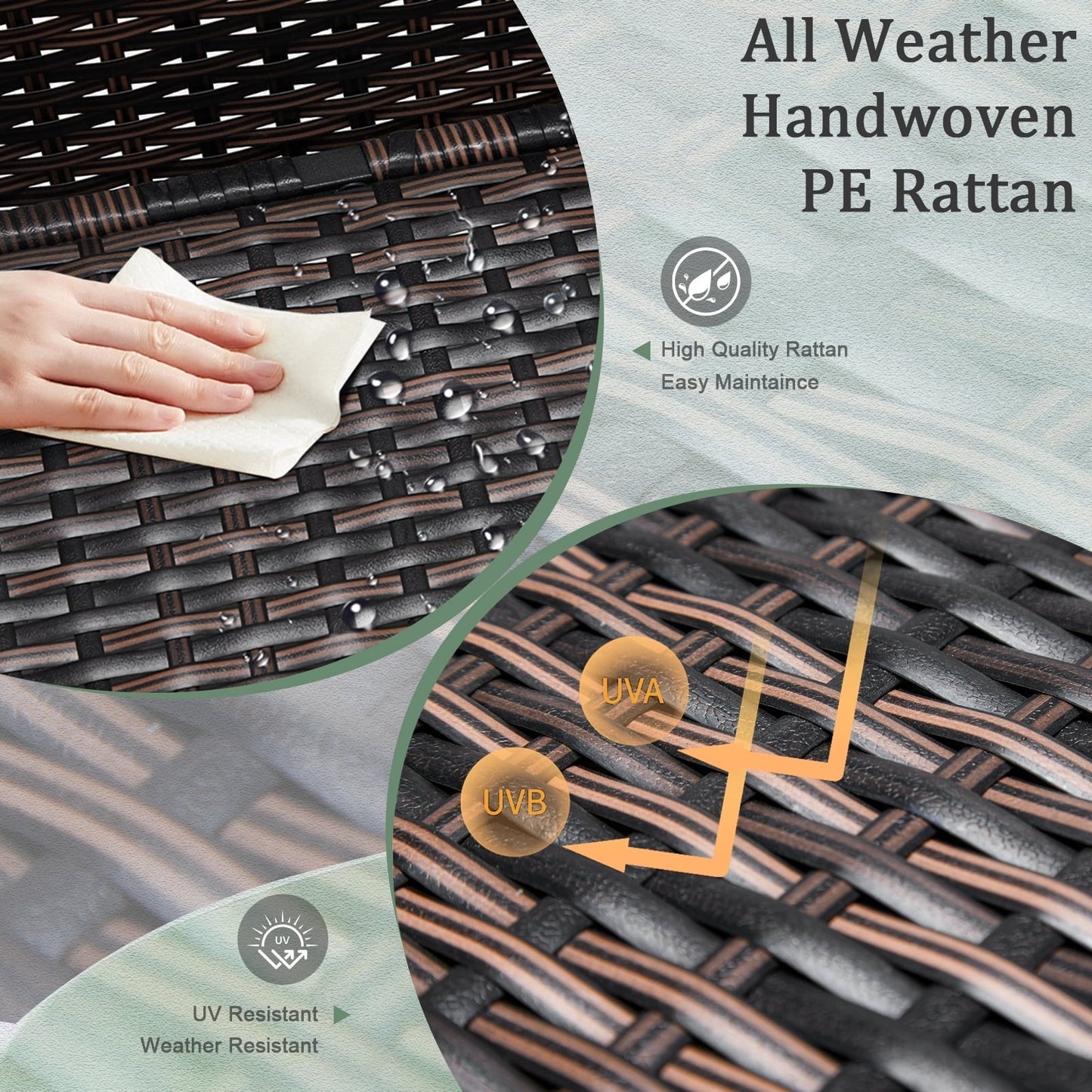 Buytoshop Outdoor PE Wicker Side Table with Storage, Patio Rattan End Table Square Container for Toys and Gardening Tools, Brown