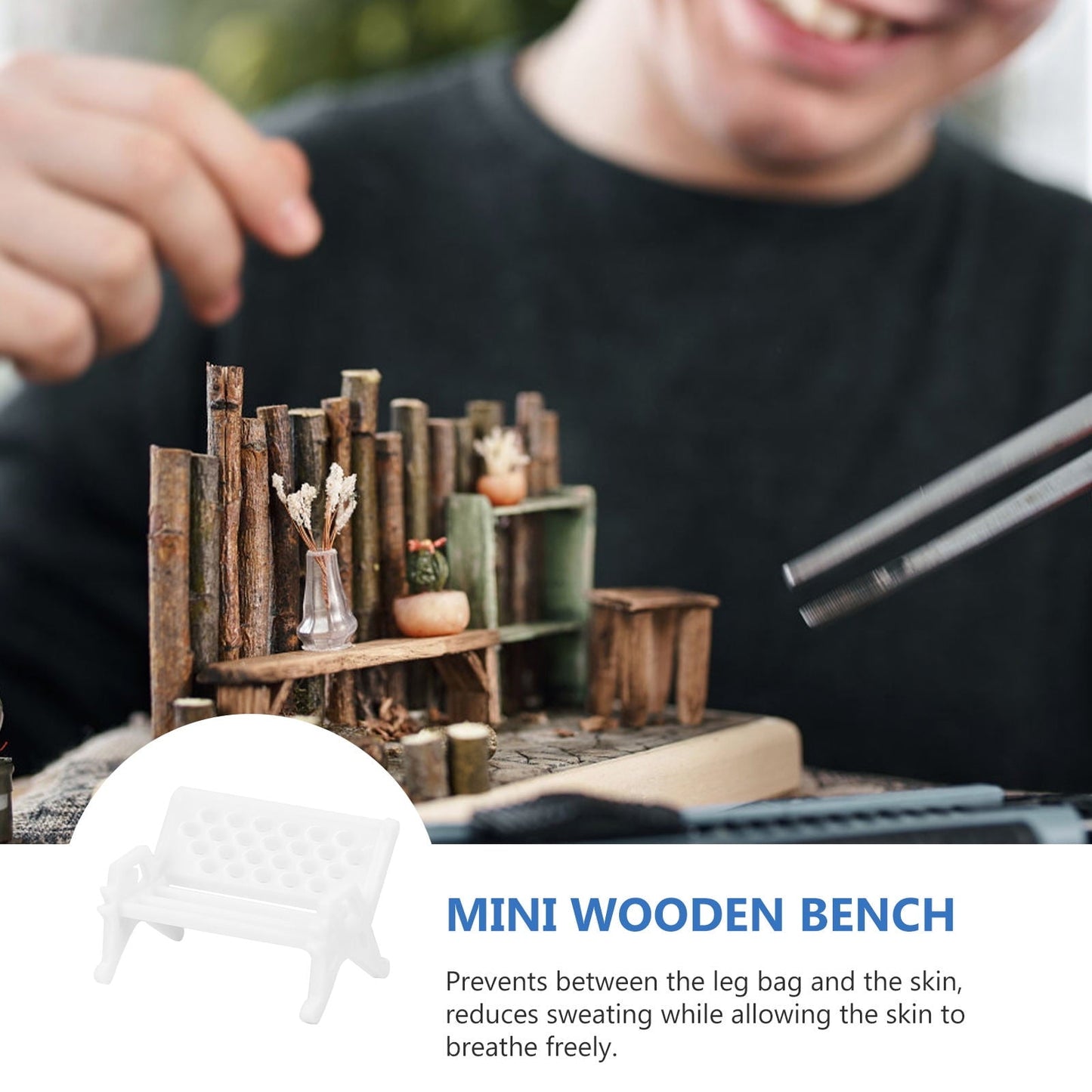 WESIEVYA 6Pcs Mini Garden Bench for Holidays and Birthdays 2.5in