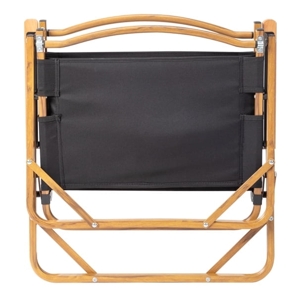 Folding Camping Chairs with 100kg Capacity, Black Imitation Wood Grain