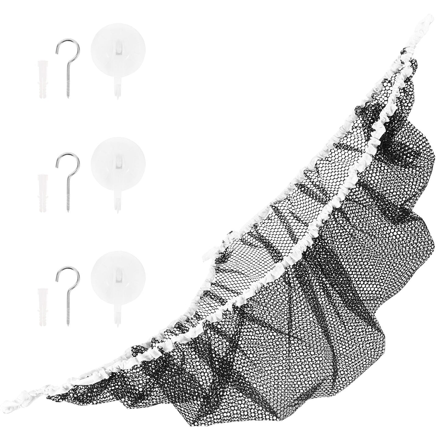 Baluue Bedside Hammock for Storage Toy Organizer Hammock Net Black 1Pack