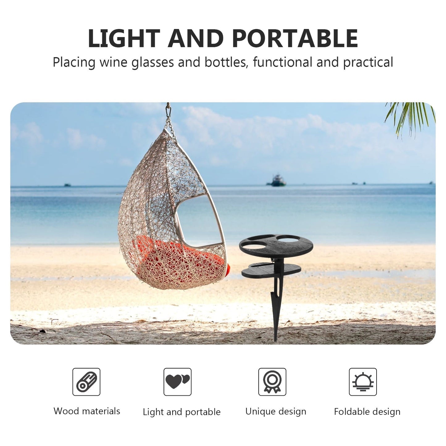 SWETRACE Outdoor Table Black Wooden Plastic 1Pc 11.8x7.9x7.9in