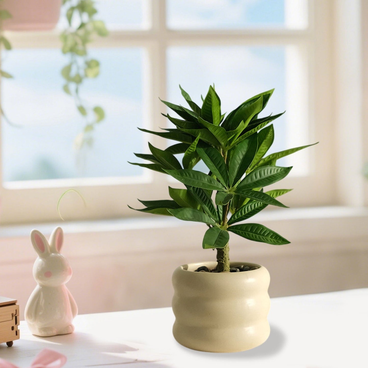 Wzzjkit Small Fake Plants Potted Artificial Plants Indoor for Shelf Desk Home Bathroom Living Room Coffee Table Decor, Outdoor Faux Plants