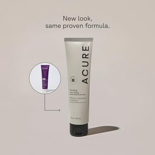 Acure Bonding Hair Mask – Weekly Deep Conditioning Treatment with Kokum Butter, Chia Seed Extract & Avocado Oil for Damaged Hair, 5 fl oz