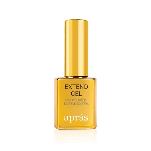 Aprés Nail Gel-X Natural Coffin Short Box of Tips & Extend Gel Bundle | Include 500 Tips & 15ml Extend Gel Gold Bottle | Premium Quality | 10 Sizes 0-9 | No size 00 included
