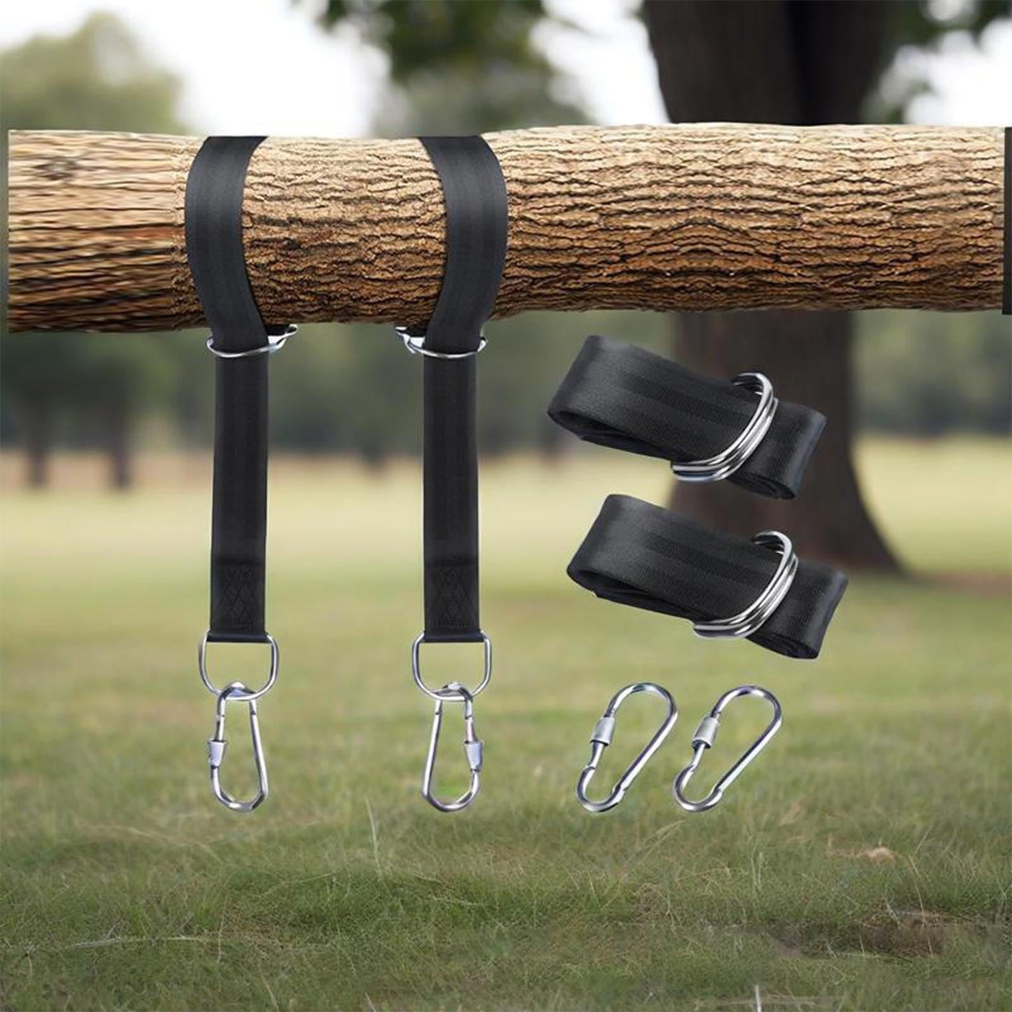 YanYan Outdoor Camping Strap Set, High Strength Polyester Hammock Straps, Adjustable Metal Rings, Easy Setup, Wide & Stable Design, Versatile for Backyard, Hiking, Compact & Portable, 2 Straps