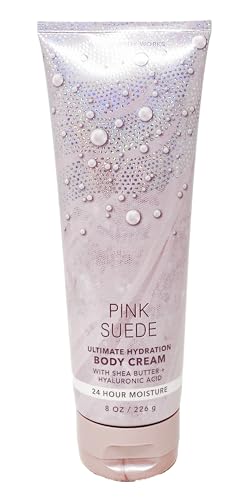 Bath & Body Works Pink Suede - Trio Gift Set - Fine Fragrance Mist, Body Cream and Body Wash With a Himalayan Salts Springs Soap.
