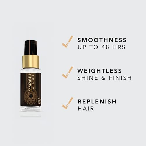 Sebastian Professional Dark Oil Lightweight Hair Styling Oil | Nourishing Blend of Natural Oils for a Smooth, Sleek Finish