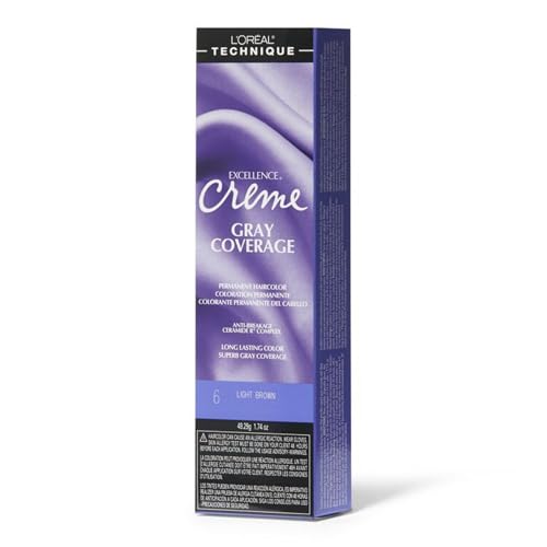 L'Oréal Technique Excellence Crème Permanent Hair Color - Long-Lasting Hair Dye, Rich Formula With No-Drip Application, Superb Gray Coverage