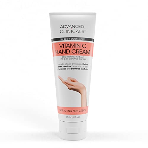 Advanced Clinicals Vitamin C Body & Hand Lotion Moisturizing Skin Care Cream For Hands & Body – Intense Soothing & Hydrating Vitamin C Hand Cream Moisturizer For Dry Cracked Hands, Large 8 Fl Oz