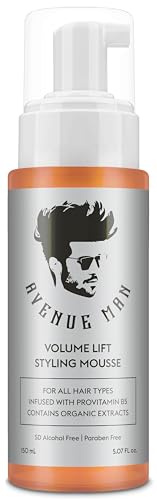 Avenue Man Volume Lift Mousse (5.07 oz) - Styling Hair Products for Men - Firm Hold Foam with Herbal Extracts for All Hair Types - Alcohol & Paraben Free