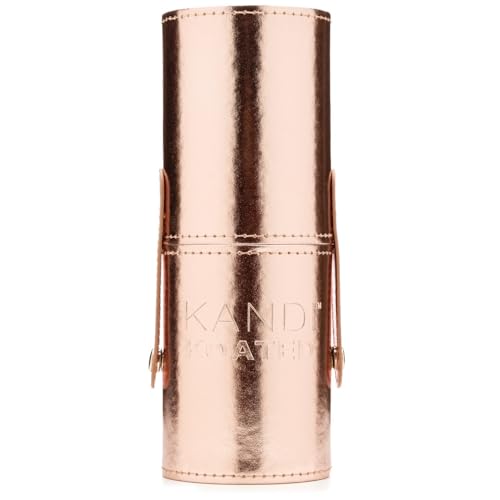 Kandi Koated Makeup Brushes Set with Faux Leather Travel Case [Rose Gold] Synthetic Makeup Brush Kit with Daily Affirmations by Kandi Burruss | Cruelty-Free | Beauty & Makeup