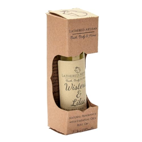 Wisteria & Lilac | Natural Essential Oil Perfume by Lathered Artisan | Alcohol-Free, Plant Based Oil Perfume, Nourishing, and Uniquely Handcrafted (Wisteria & Lilac - Roll On)