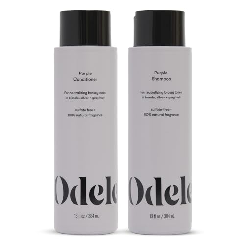 Sulfate-Free Purple Shampoo & Conditioner Set for Neutralizing Brassy Tones in Blonde, Silver + Gray Hair, 13 Fl Oz Each (2-Pack)