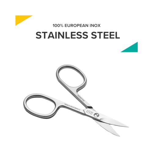 Rui Smiths Pro Precision Toenail Scissors | Stainless Steel Pedicure Trimmer Cutter with Micro-Serrated, Anti-Skid Cutting Edges and Long Handles For Hard Nails | Made in Solingen, Germany