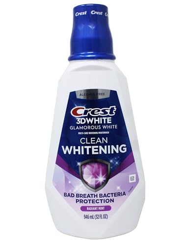 Crest 3D White Multi-Care Whitening Rinse, Glamorous White, Fresh Mint-32 oz, 946 milliter