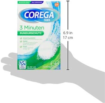Corega Rapid Denture/Third Teeth Cleaning Sticks, 1x66 Teething Cleaning Tablets - Cleaning in 3 Minutes