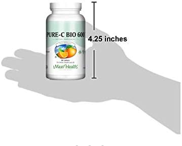 Maxi Health Pure-C-Bio 600 - with Bioflavonoids - Immune & Capillary Support - 90 Tablets - Kosher
