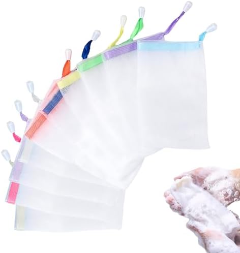 Foaming Mesh Bag for Soap,2025 New Soap Bag Soft for Shower,Soap Pouch Saver with Drawstring for Shower, Exfoliating, Foaming and Drying, Hangable (Mix Color/10pcs)