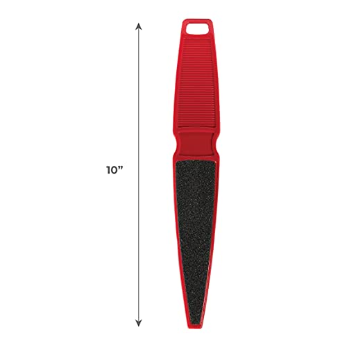 ForPro Professional Collection Pedicure Paddle Foot File, Double-Sided Foot File for Heels, Disposable & Sanitizable, 80/120 Grit, Red, Pack of 12