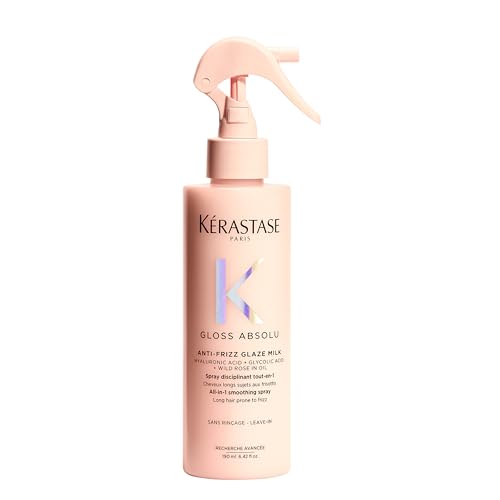 Kerastase Gloss Absolu Anti-Frizz Glaze Milk - Instantly Detangles, Hydrates & Smooths, Eases Blow-Dry, Absorbs Frizz & Fly-Aways, Protects from Heat & Humidity, For Long Hair