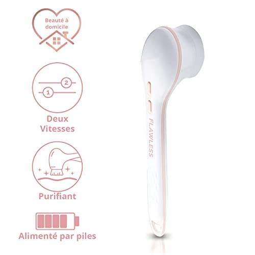 Finishing Touch Flawless Cleanse Spa, Electric Body Brush- with 3 Multi-Purpose Cleansing Heads for a Full Body Spa Experience