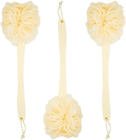 Juvale 3 Pack Long Handled Loofah Back Scrubber for Shower - Exfoliating Loofah with Handle for Shower & Bath (18 in)