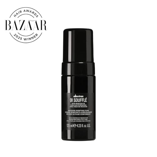 Davines OI Soufflé Perfect for Fine Hair, Liquid-to-Foam Leave-In For Fuller and Shinier Hair Feeling Silky and Soft