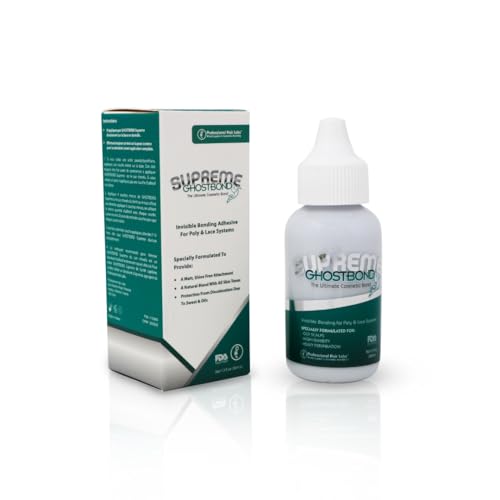 GHOSTBOND Supreme No Shine Poly & Lace Adhesive - 1.3oz - Invisible Bonding Glue: Strong Hold Wig Glue for Poly and Lace Hairpiece, Wig, Toupee Systems, Lace Front Glue - Matte