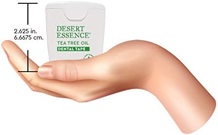 Desert Essence Tea Tree Oil Dental Tape – Pack of 6, 30 Yards Each – Naturally Waxed with Beeswax, Thick No-Shred Flossing Tape – Removes Food Debris, Antiseptic, Gluten-Free, Cruelty-Free