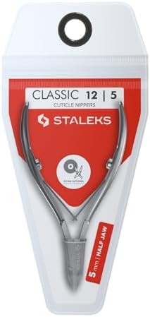 Staleks CLASSIC 12 Cuticle Nippers – 5mm Blade – Stainless Steel – Compact Design – For Home Manicure & Pedicure