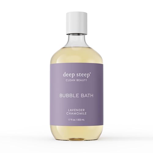 Deep Steep Bubble Bath, Lavender Chamomile, 17 oz – Soothing Soak with Shea Butter, Argan Oil, Aloe Vera & Coconut Oil – Vegan, Sulfate-Free, PH-Balanced Clean Beauty