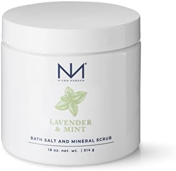 Niven Morgan Lavender Mint Dead Sea, & Epsom Soak Bath Salt and Spa Mineral Scrub 18 oz.
