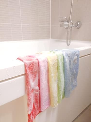 Korean Exfoliating Washcloth Shower Towel, Large Size, 5 Colors, Exfoliating Body Scrubber for Removing Dry Skin, Reusable (10, Mix)