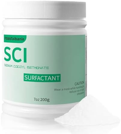 7 oz Sodium Cocoyl Isethionate, Premium Sodium Cocoyl Isethionate (SCI) Powder, Amazing Bubbles, Gentle on Skin, Biodegradable, Suitable for Making Bath Bombs (7Ounce (Pack of 1))