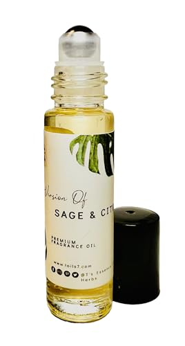 Sage and Citrus Perfume - Essential Oil/Perfume Blend, Roll On Long Lasting, Aromatherapy,10ml