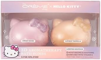 The Crème Shop x Hello Kitty Hello Fizzy! Bath Bomb Duo | Holiday Gift Sets | Stocking Stuffers | Aromatherapy Bath Bombs (2 Pack)